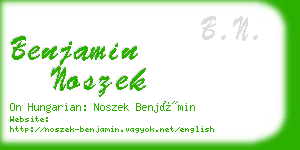 benjamin noszek business card